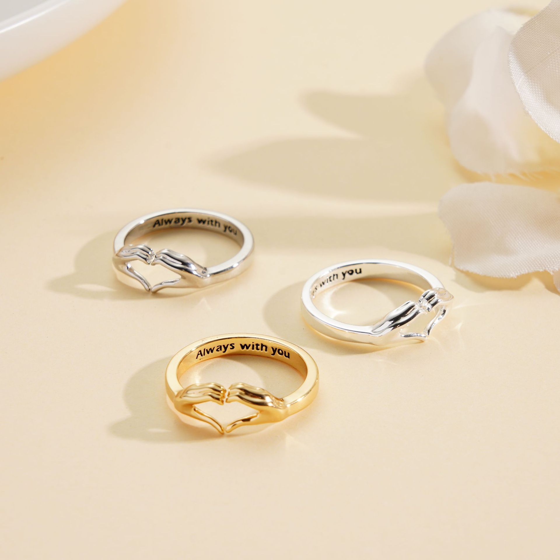 Clasped Hearts Rings