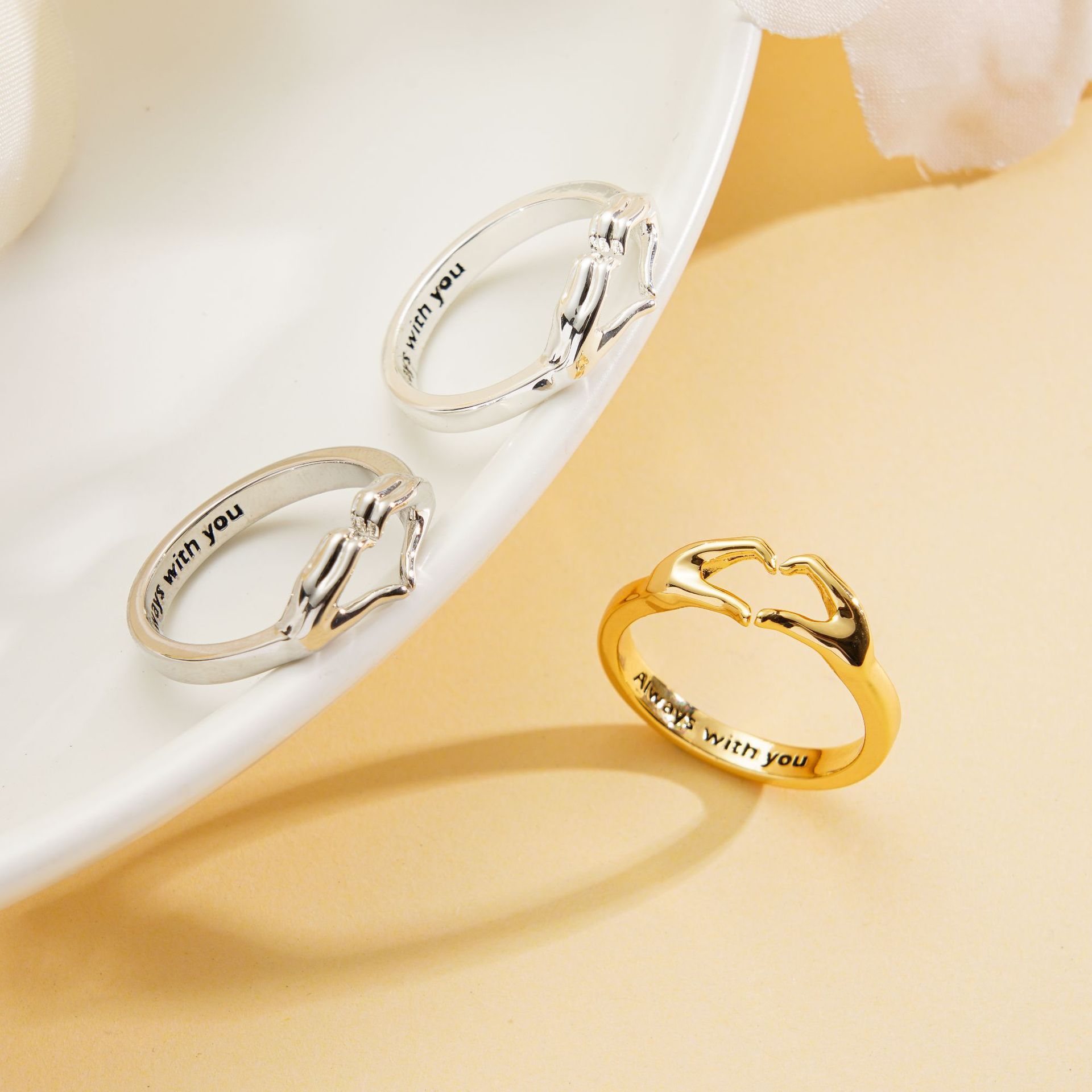 Clasped Hearts Rings